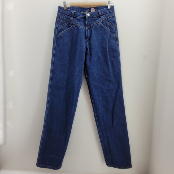 Jitterbug Ranch Denim - Vintage Western Bareback Jeans V-Yoke Slash Pockets Blue Jitterbug Ranch 29x32.5